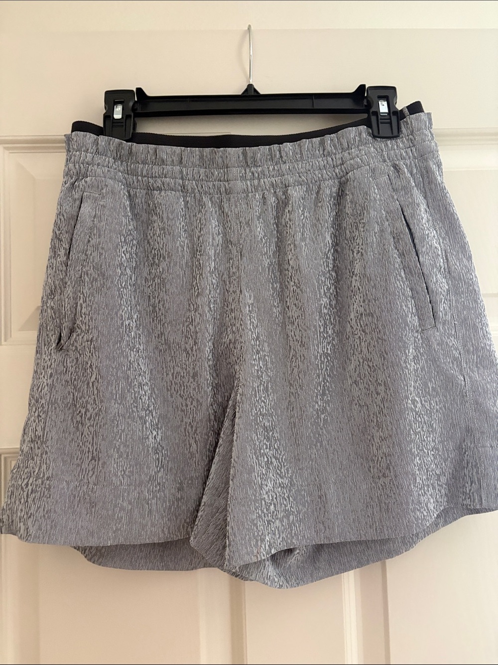 Athleta Light Gray Textured Athletic Shorts